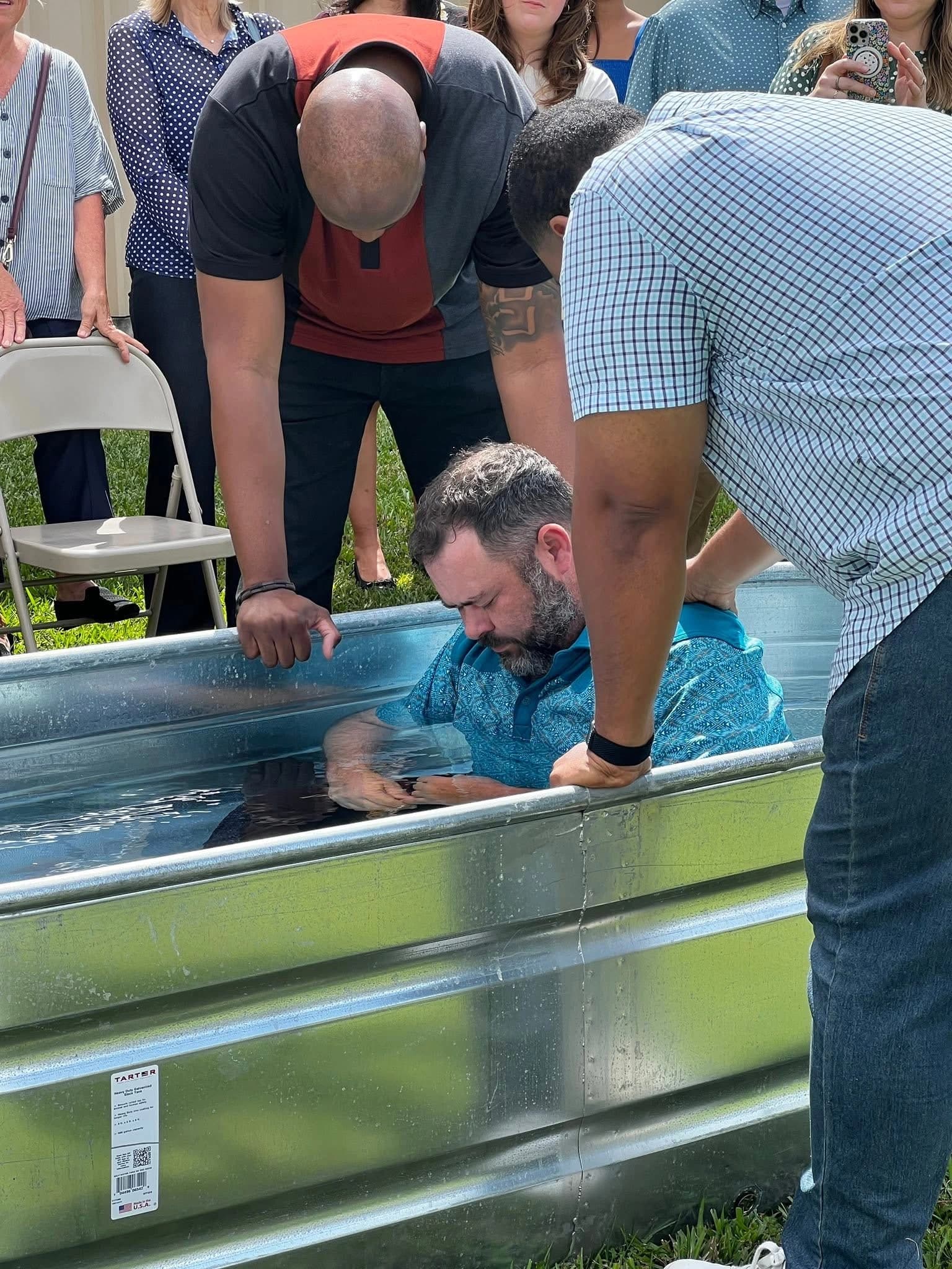 A baptism at Faith Community Church